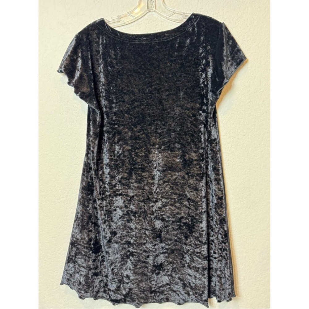 Vintage Gold Label Victoria's Secret Black Velvet Short Sleeve Mini Dress size S - Picture 7 of 8